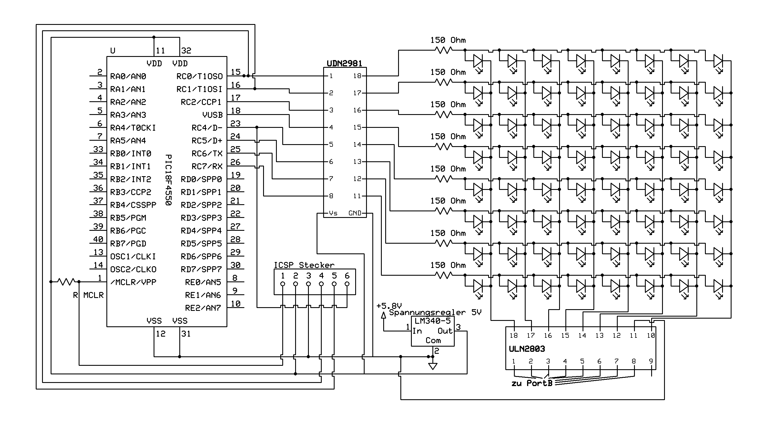 Schaltplan für LED Matrix überprüfen - Mikrocontroller.net