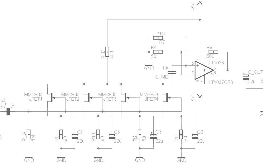 Low noise amp mit JFET's - Linearität verbessern?? - Mikrocontroller.net