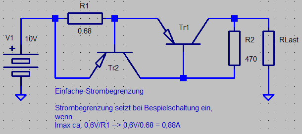 Strombegrenzung mit Transistor 