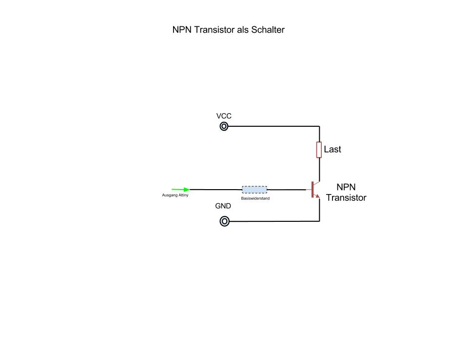 Attiny NPN-Transistor als Schalter - Mikrocontroller.net