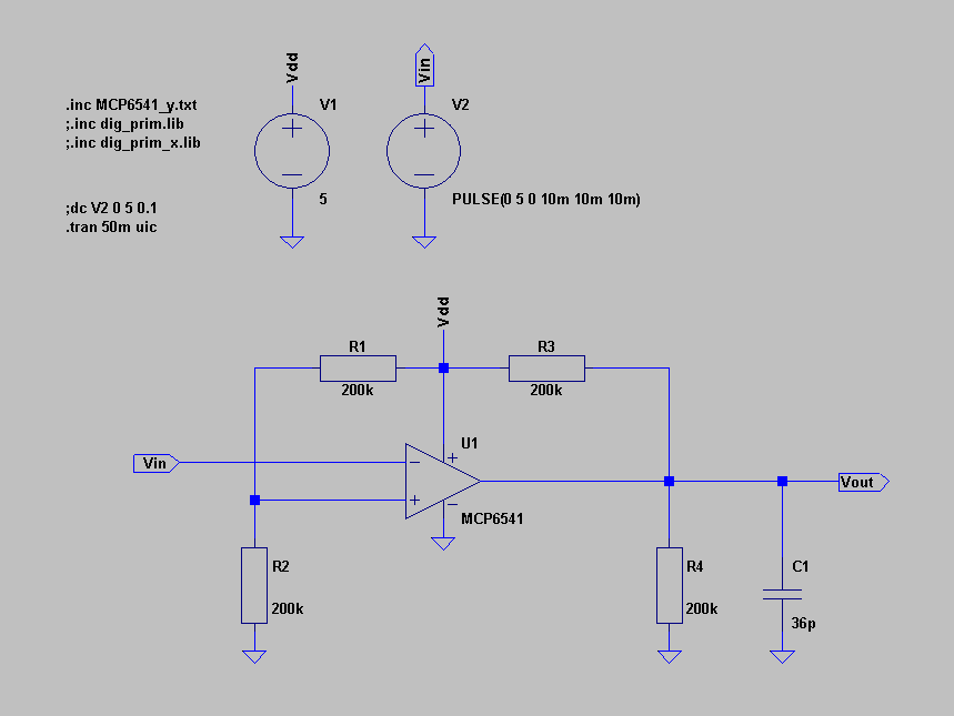 Mcp6541 in ltspice mikrocontroller