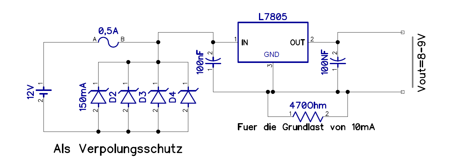 Schaltung Mit Spannungsregler Funktioniert Nicht Mikrocontroller Net