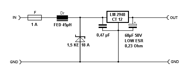 Von 12v Batterie Auf Saubere 12 0v Stabilisieren Mikrocontroller Net