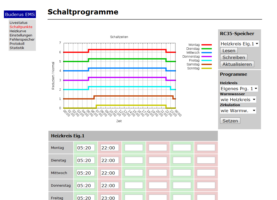 webif schedule