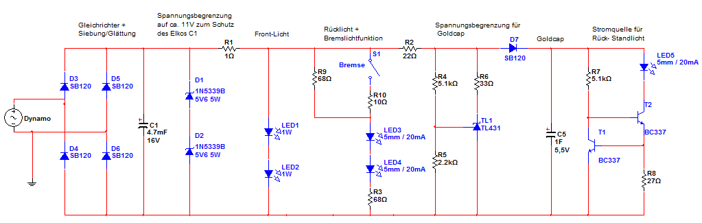 Schaltplan Fahrradbeleuchtung Dynamo - Wiring Diagram