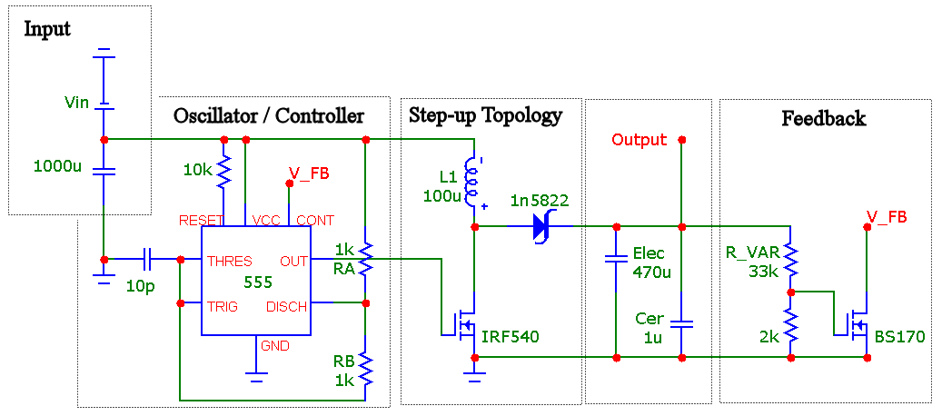 Step-Up-Wandler 5 auf 12 V 