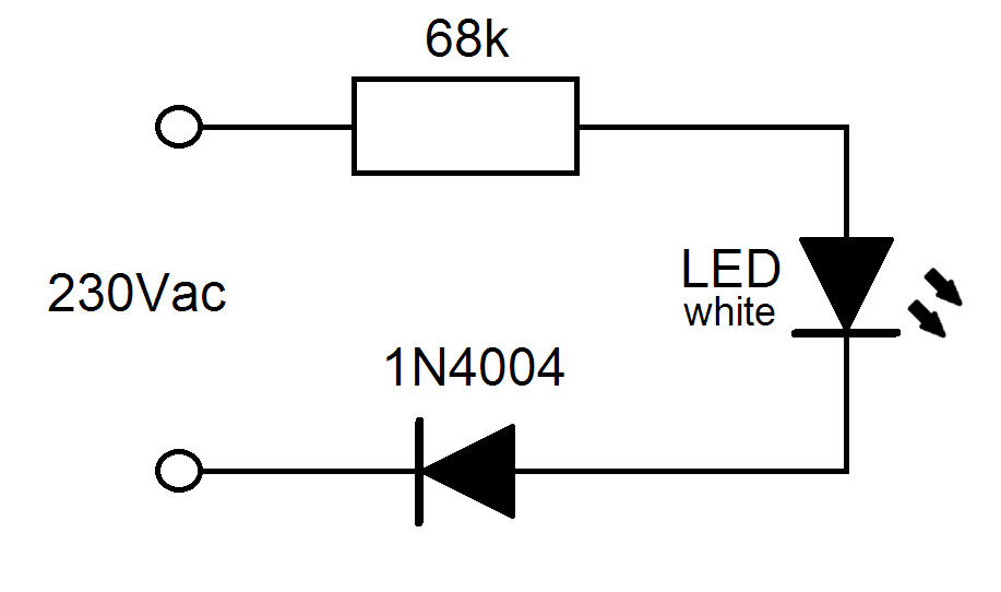 Kontrollleuchte mit Leitungen, 230 V, mit bernsteinfarbener LED