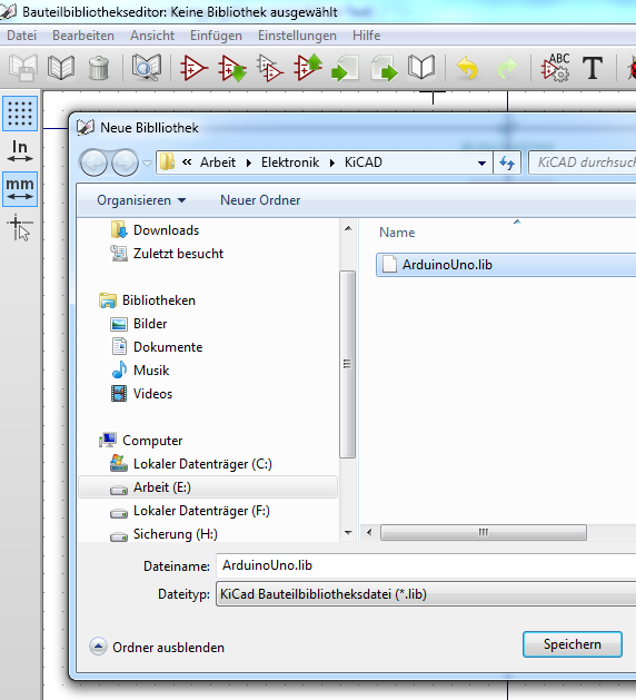 KiCAD BauteileEditor Formen zeichnen geht nicht