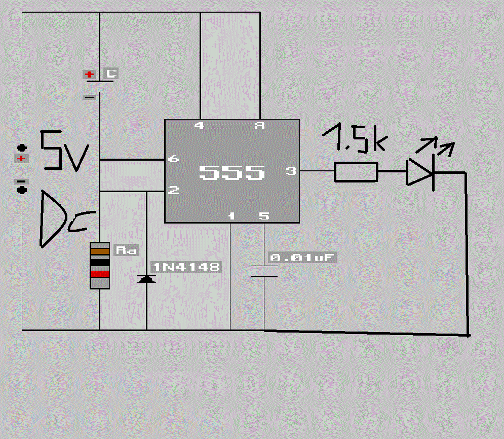 Einschaltverzögerung ne555 schaltplan