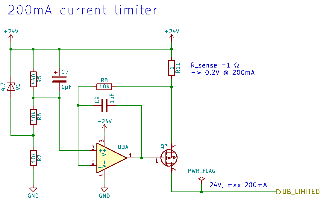 Strombegrenzung für 24V / 200mA 