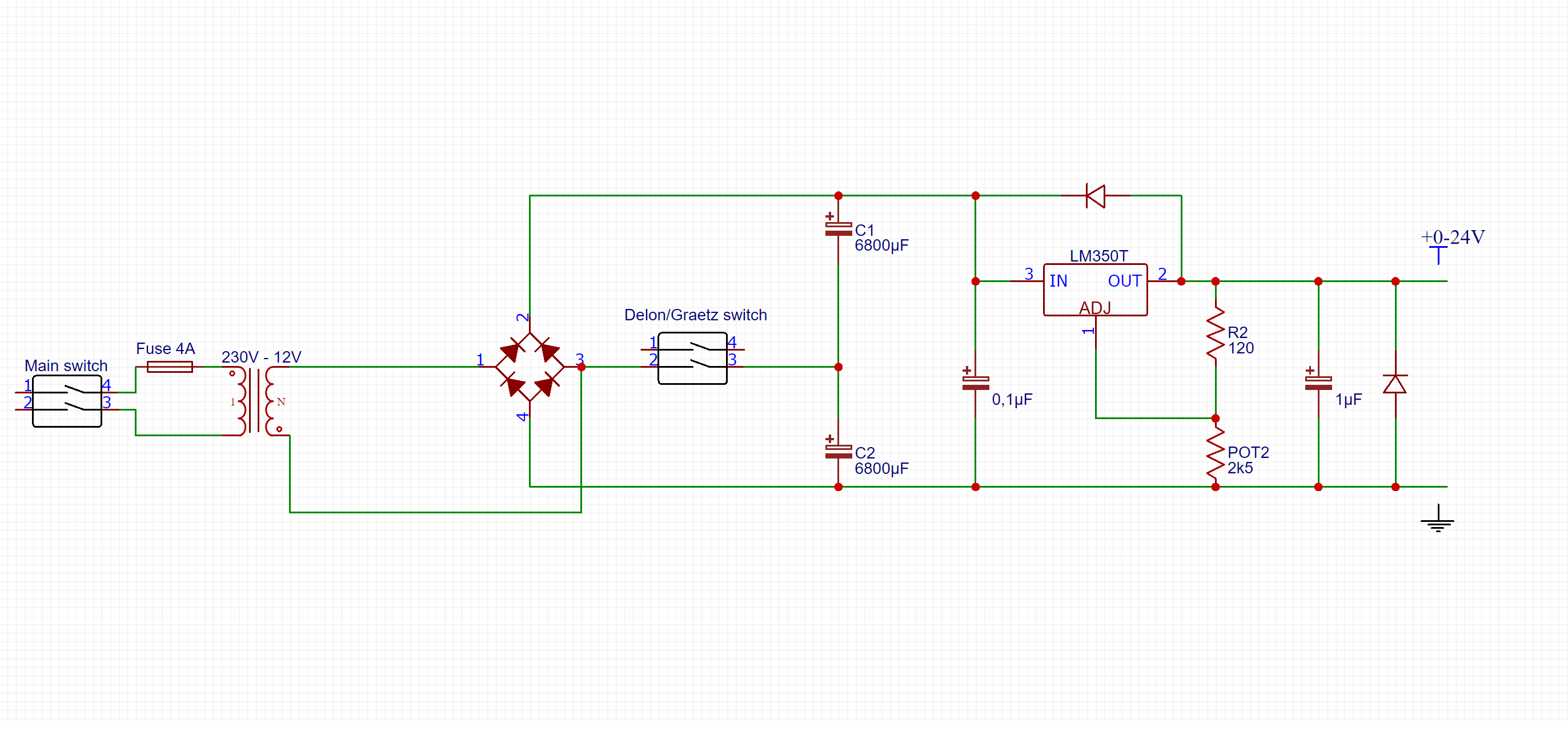Platine/Bausatz ACDC-Wandler 24V/AC auf 12V/DC für 24 Volt Trafos