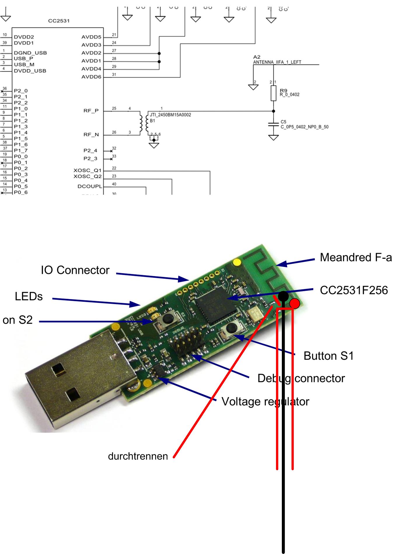 Adanse CC2531 Zigbee Emulator CC-Debugger USB Programmer CC2531 Sniffer with Antenna Module Connector Downloader Cable