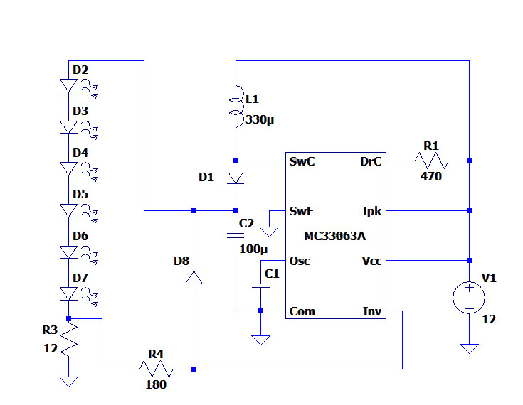 MC34063 als Konstantstromquelle für LEDs - Mikrocontroller.net
