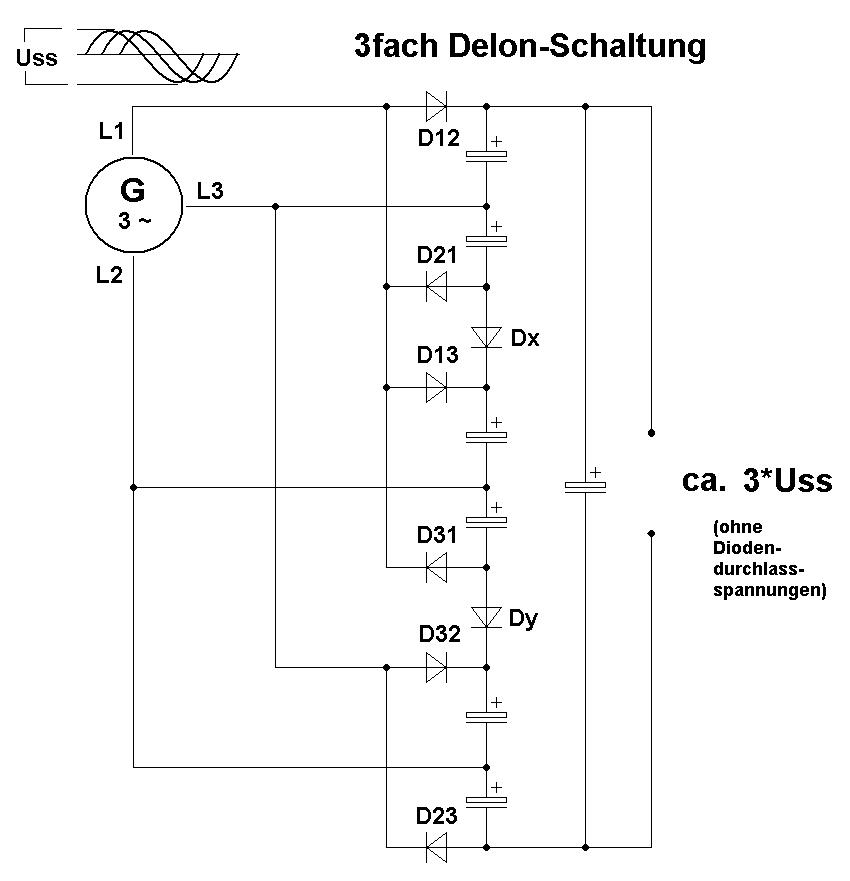 Delon-Schaltung für 3 Phasen (Ueff –&gt; 3*Uss) - Mikrocontroller.net