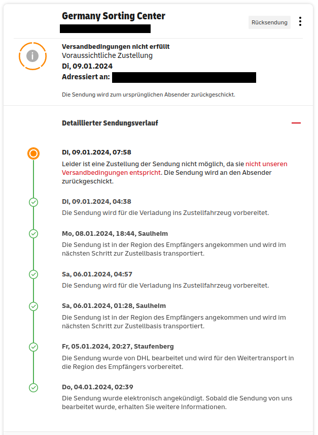 Neue Masche von DHL, um Sendungen aus China zu boykottieren ...