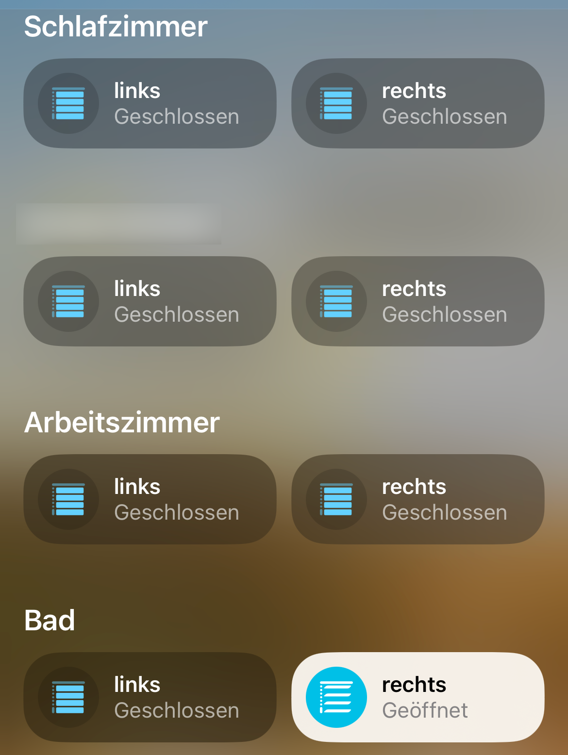Die Rollläden in Apple Home